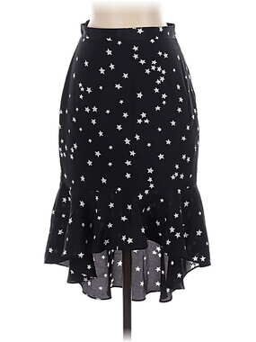 RAIVE Skirt Tiered Midi Stars Korea K-Fashion Black & White 26" Waist Size XS/S